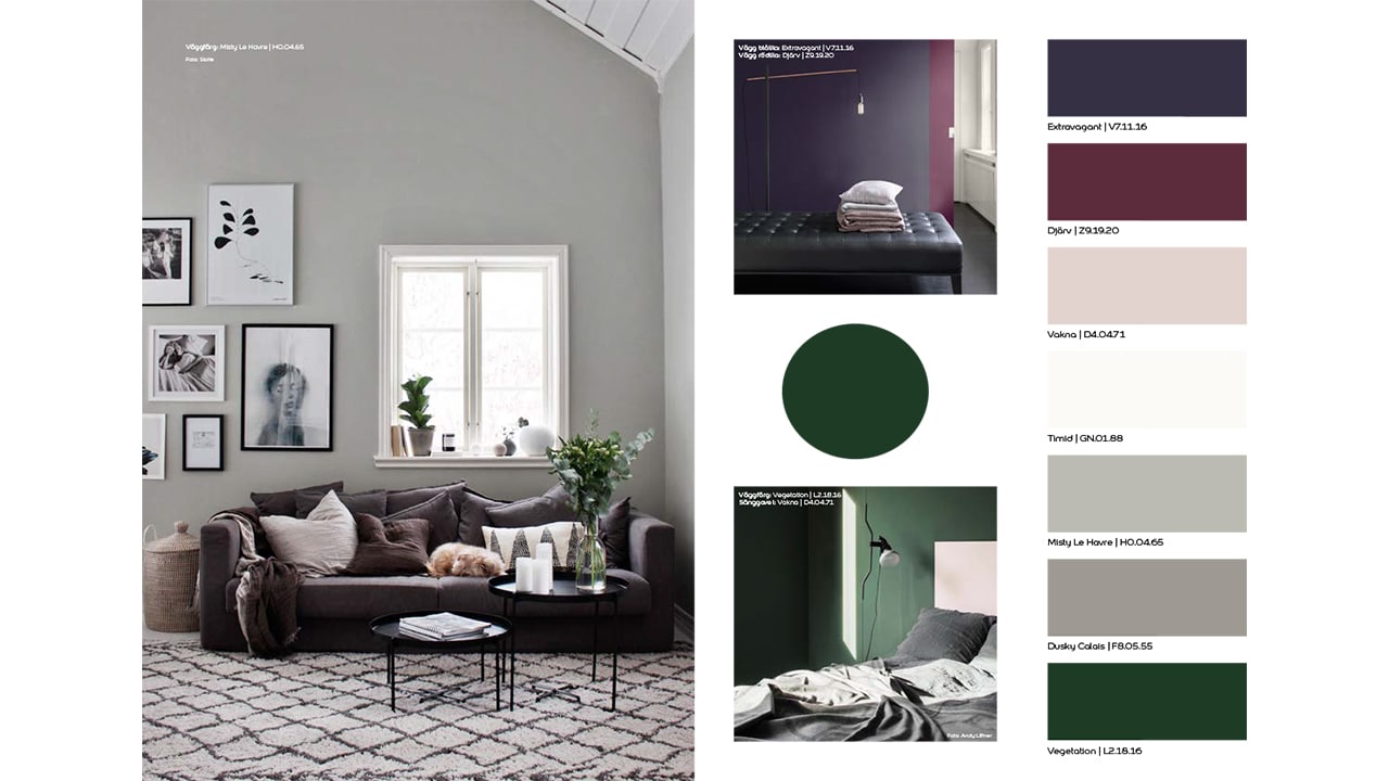 Inspirerande hem fargkarta morkt