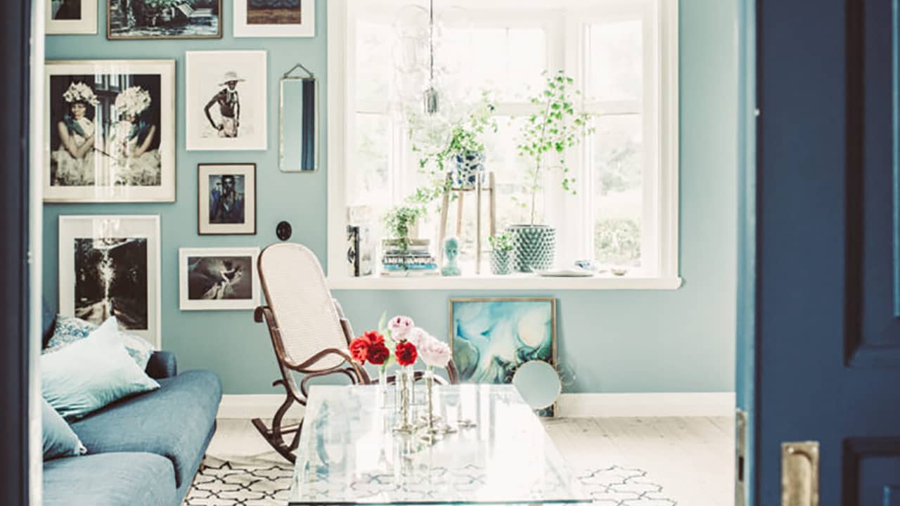 @krickelin dimblå färg på väggen