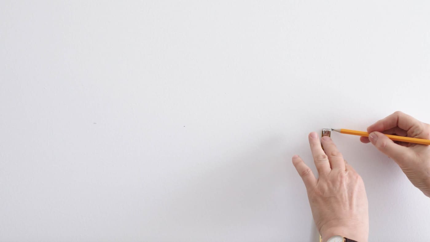 Markera den punkt där du vill att kulörerna ska mötas på den tvåfärgade väggen