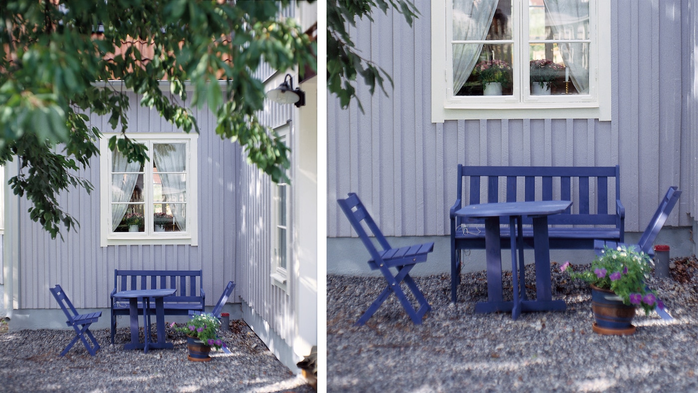 Fasaden är målad i kulören Scandinavian Pavilion