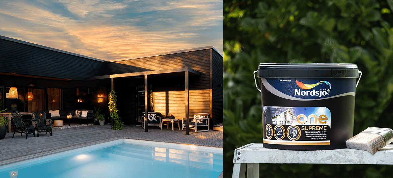 Male hus utvendig med One Supreme