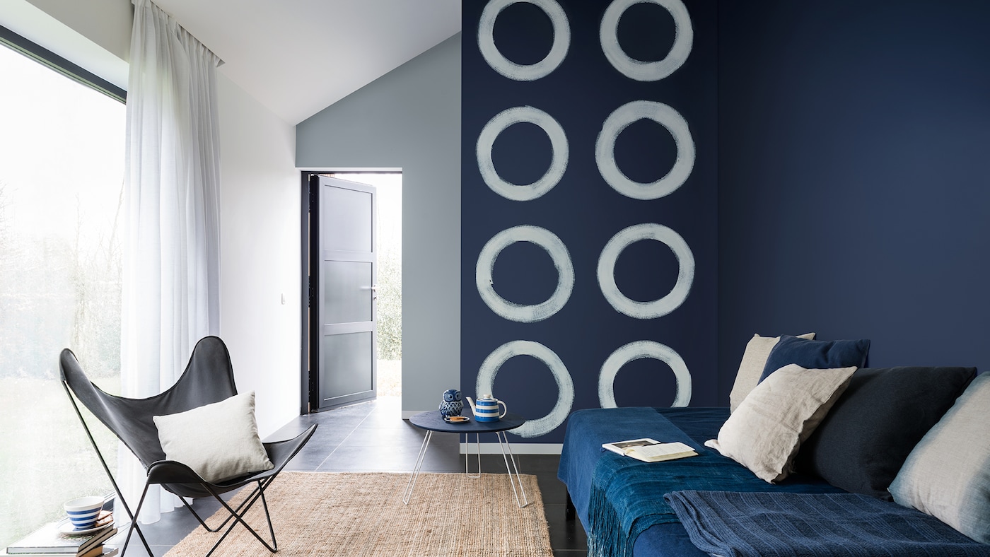 The liberating use of freehand painted shapes can give a dynamic creativity to your home.