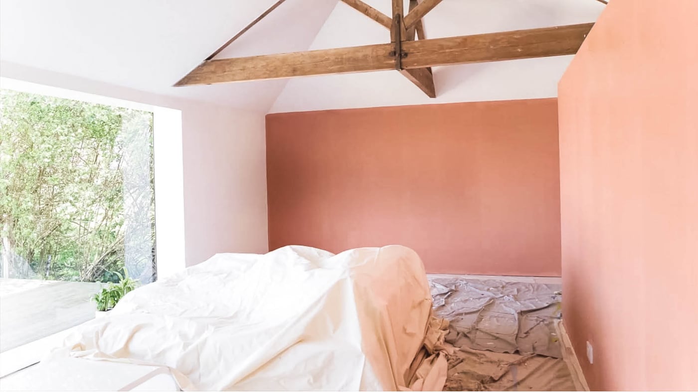 If you don’t have the space to remove all furniture from the room, cover it with drop cloths or plastic sheeting instead.