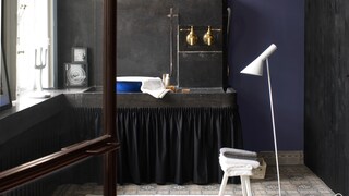 Match deep purple with charcoal for excitement