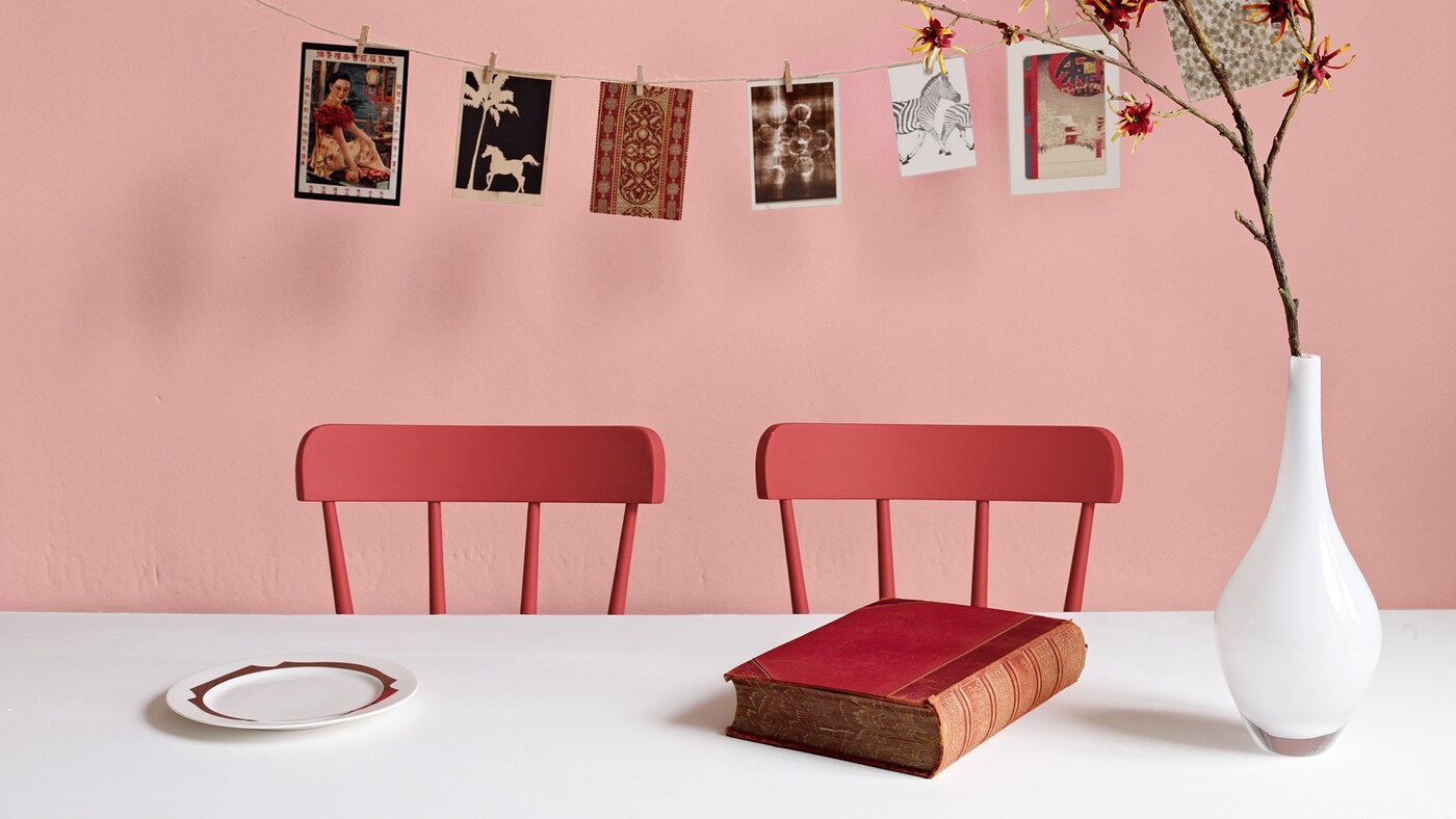 Match bright white with soft orange for a playful retro look.
