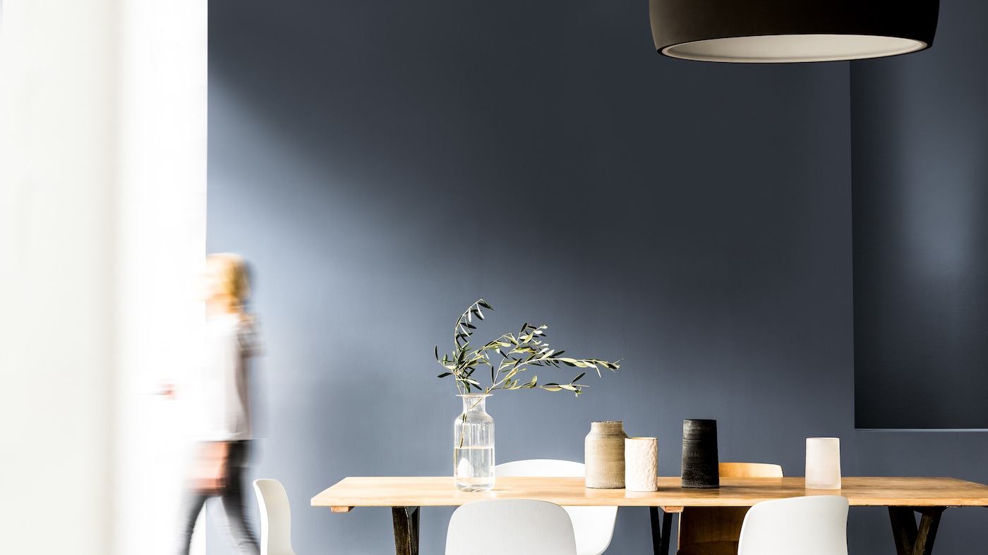 Μπλε γκρι τραπεζαρία