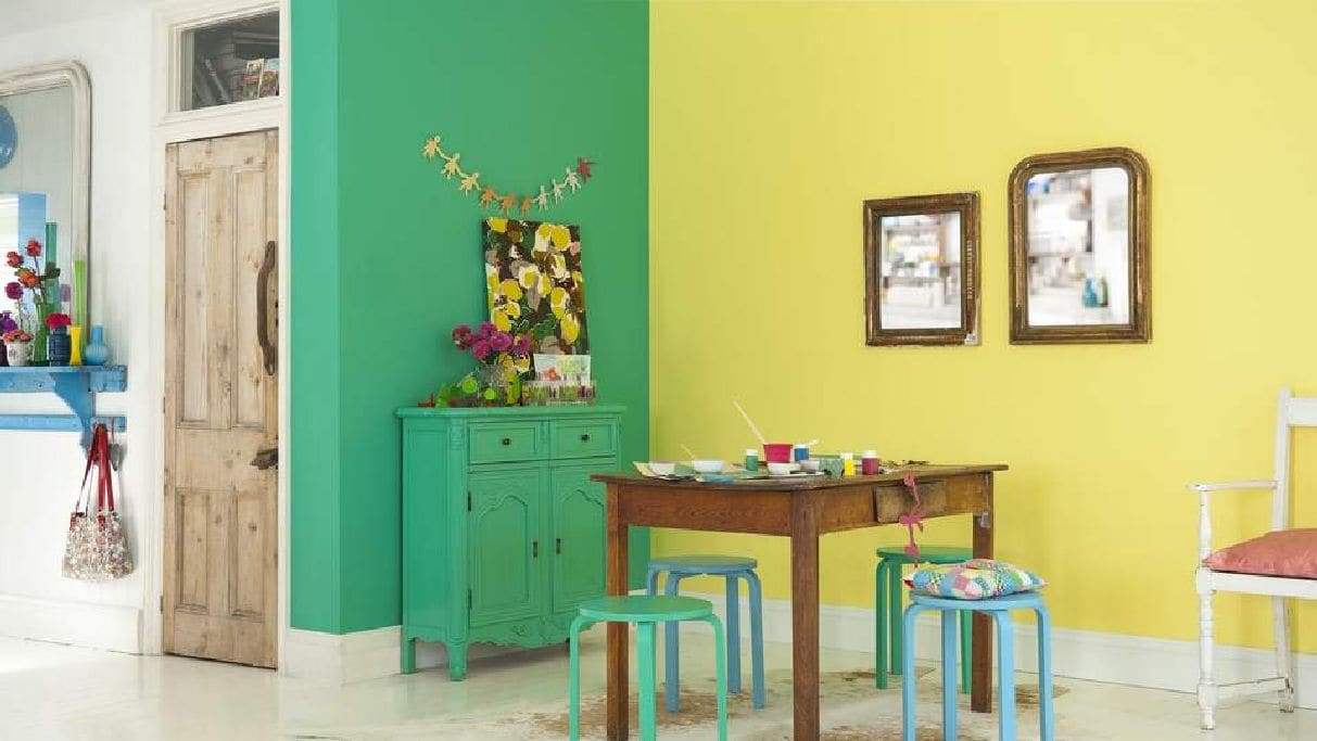 Κίτρινο και Πράσινο Χρώμα στην Τραπεζαρία