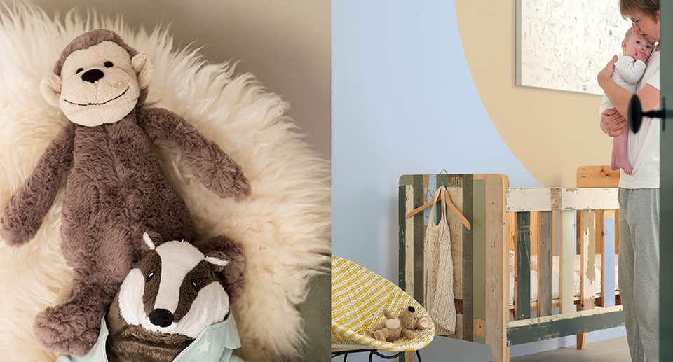 Γαλάζιο και μπεζ στο βρεφικό δωμάτιο