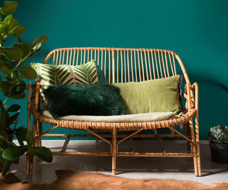 Exotic σαλόνι με πράσινους τοίχους