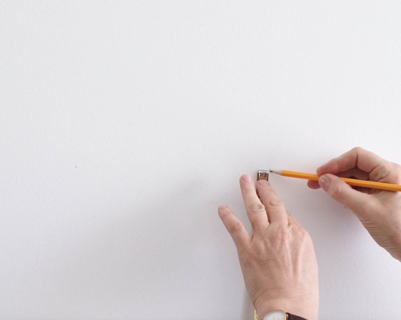 Mark the spot where you want your two-tone wall to meet