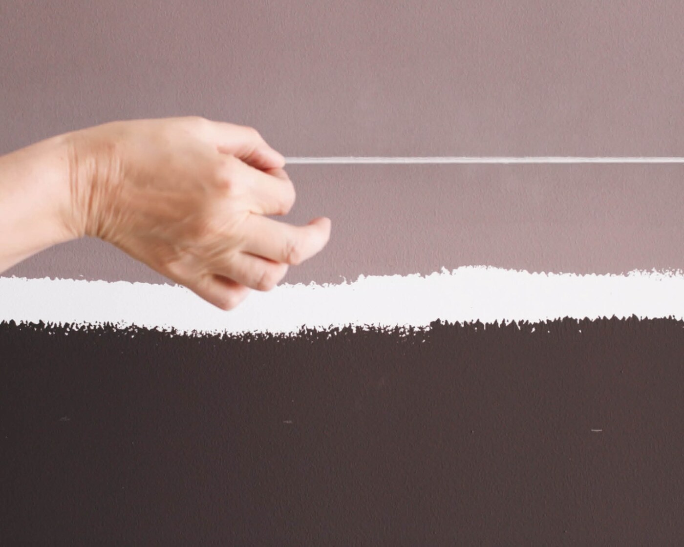 Use chalk, string and tape to remark your parallel lines