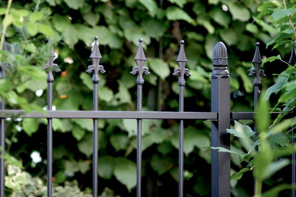 Black painted metal gate