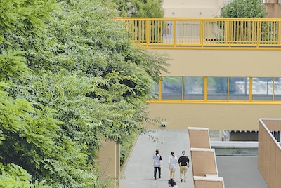 Exterior with yellow fencing