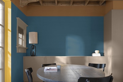 Blue dining room