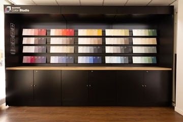 Mur de de couleur du concept AkzoNobel Color Studio en magasin