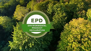 Loofbos vanuit bovenaanzicht met het logo van EPD