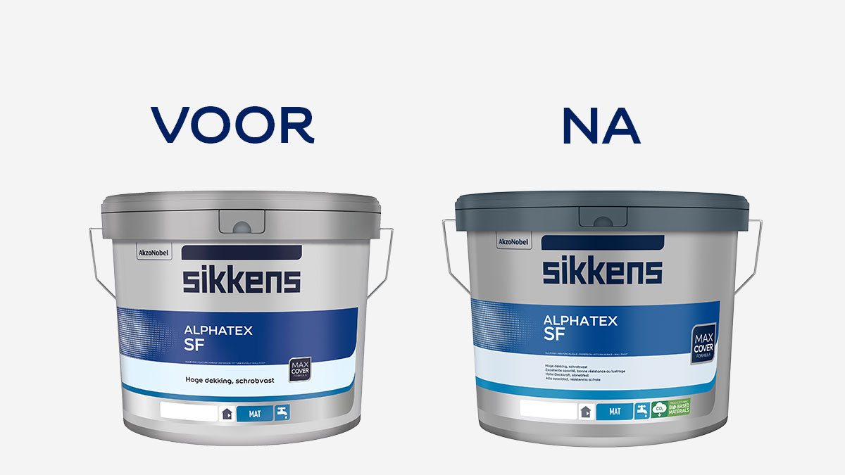 Sikkens verpakkingen van gerecycled plastic voor en na