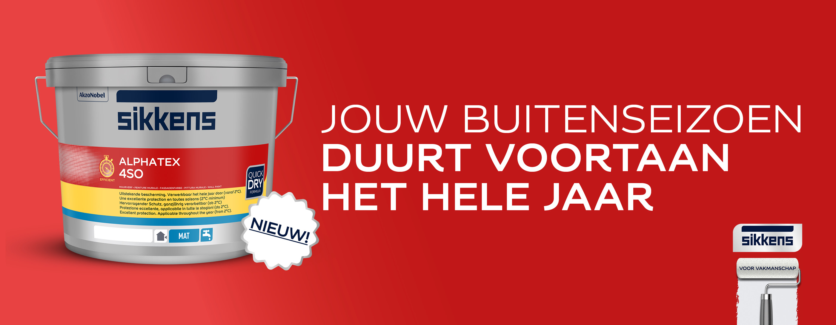 Alphatex 4SO: Matte, vochtregulerende buitenmuurverf