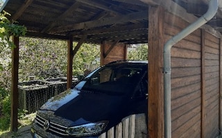 Carport streichen mit Holzschutz-Lasur