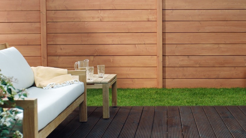 Sichtschutz mit Holzschutzlasur 2in1 gestrichen nachher